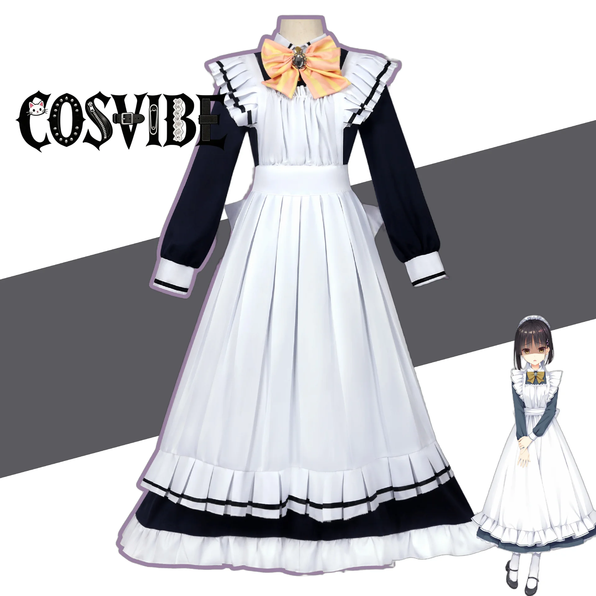 

Shining Cafe Shinigami Butterfly Shiki Natsume Cosplay - Maid Dress Navy Blue Lolita Women Carnival Festival
