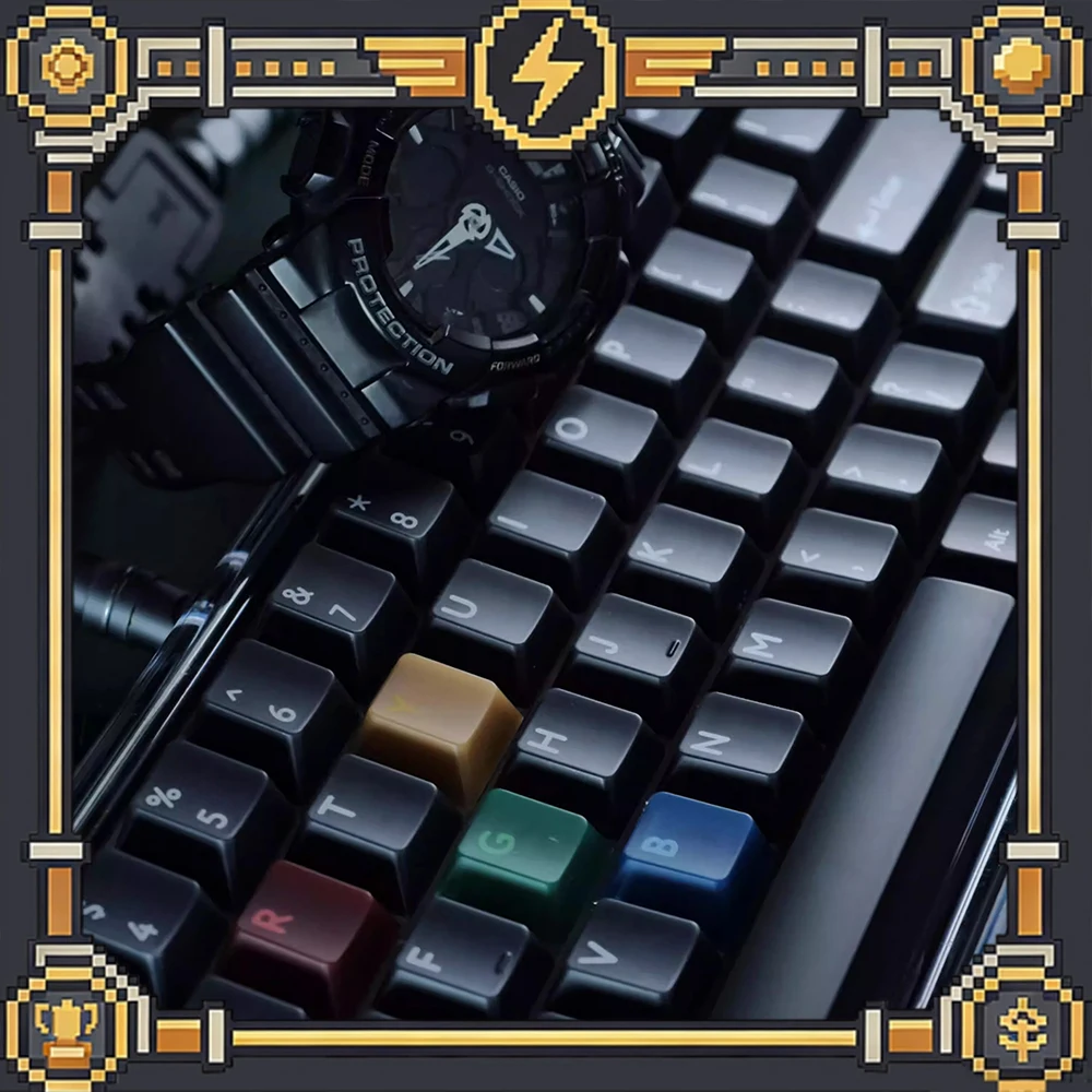 

Клавишные колпачки XVX Nephrite PC с эффектом тумана, прозрачные, оригинальной высоты, с шелкографией, для клавиатуры, индивидуальные подарки для ПК