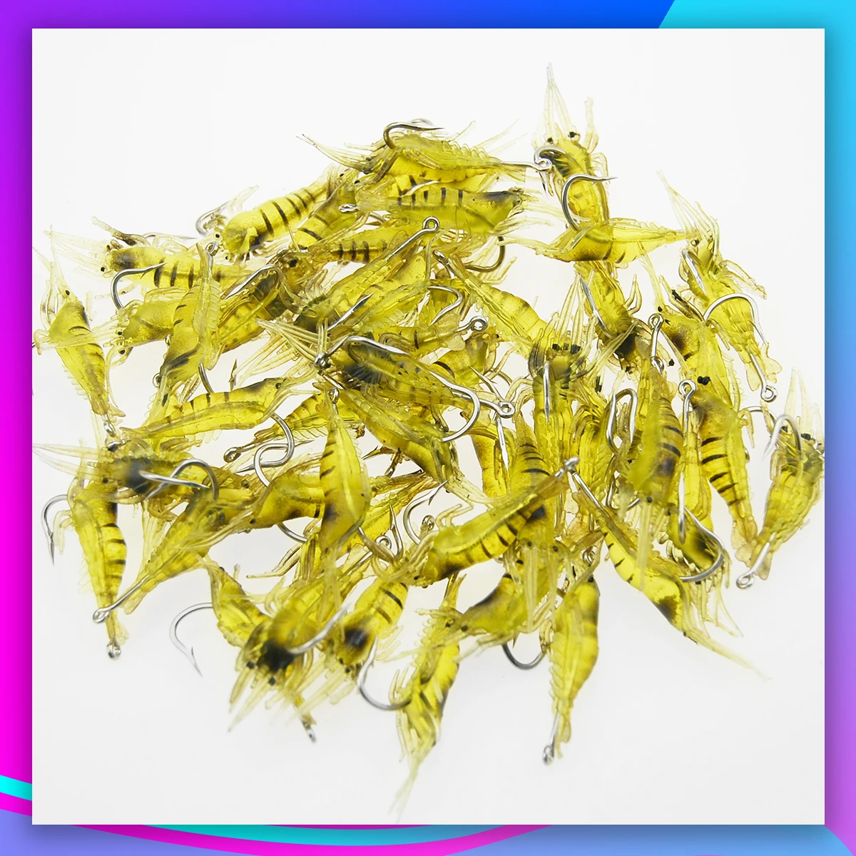 10 PCS【45mm/1.3g】Bionic lure Soft lure with hook Luminous shrimp soft lure Artificial fake bait Special bait for sea fishing