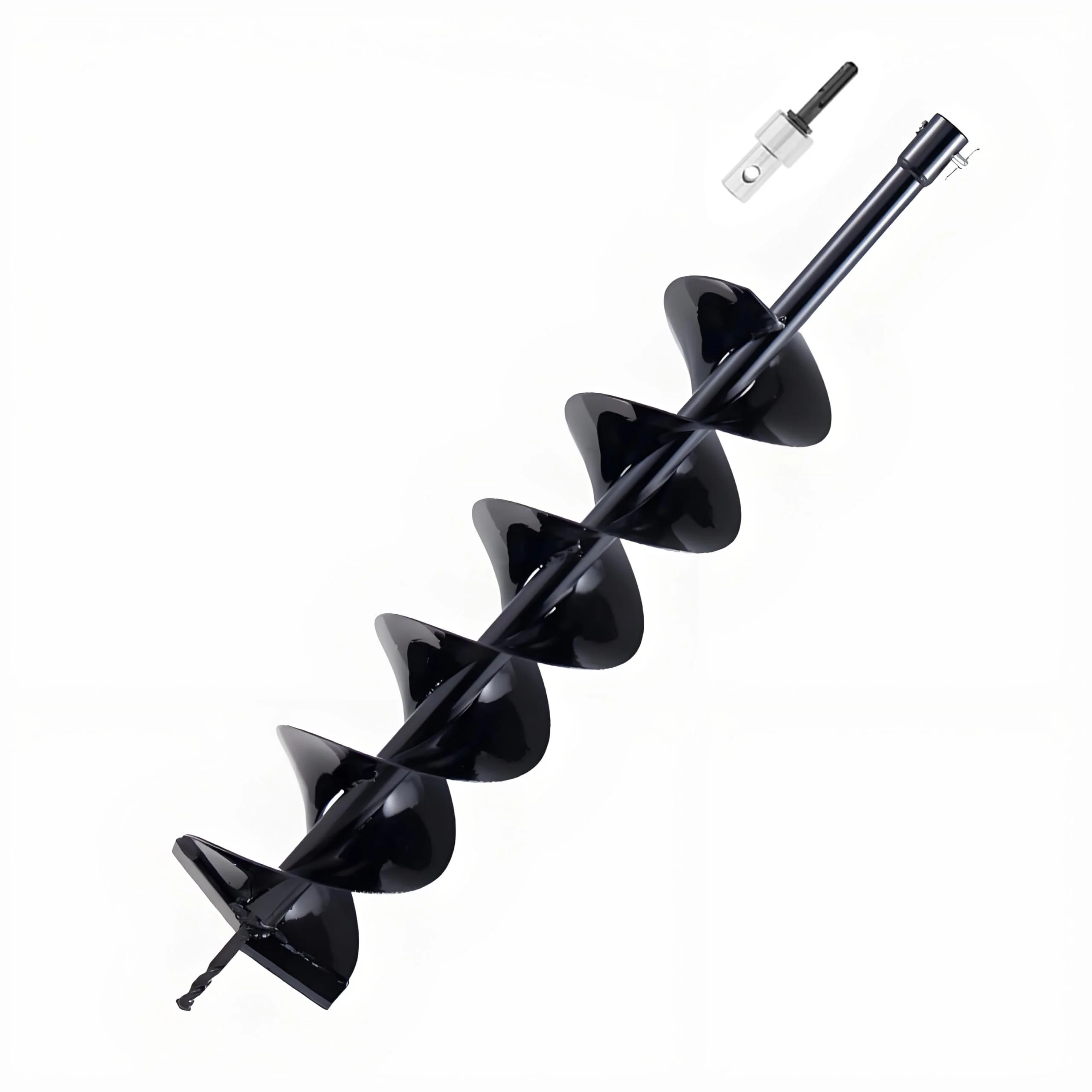 

800mm x150mm Steel Garden Drill Bit with Safety Pin and Adapter, Garden Auger Drill Bit, Pile Drill Bit, Water Well Drill Bit