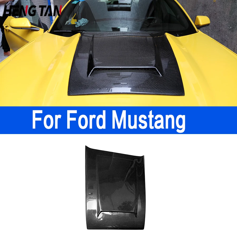 For 2015-2017 Ford Mustang  Hood Scoop High quality Car-Styling FRP/ Carbon Fiber Front Hood Bonnet Scoop