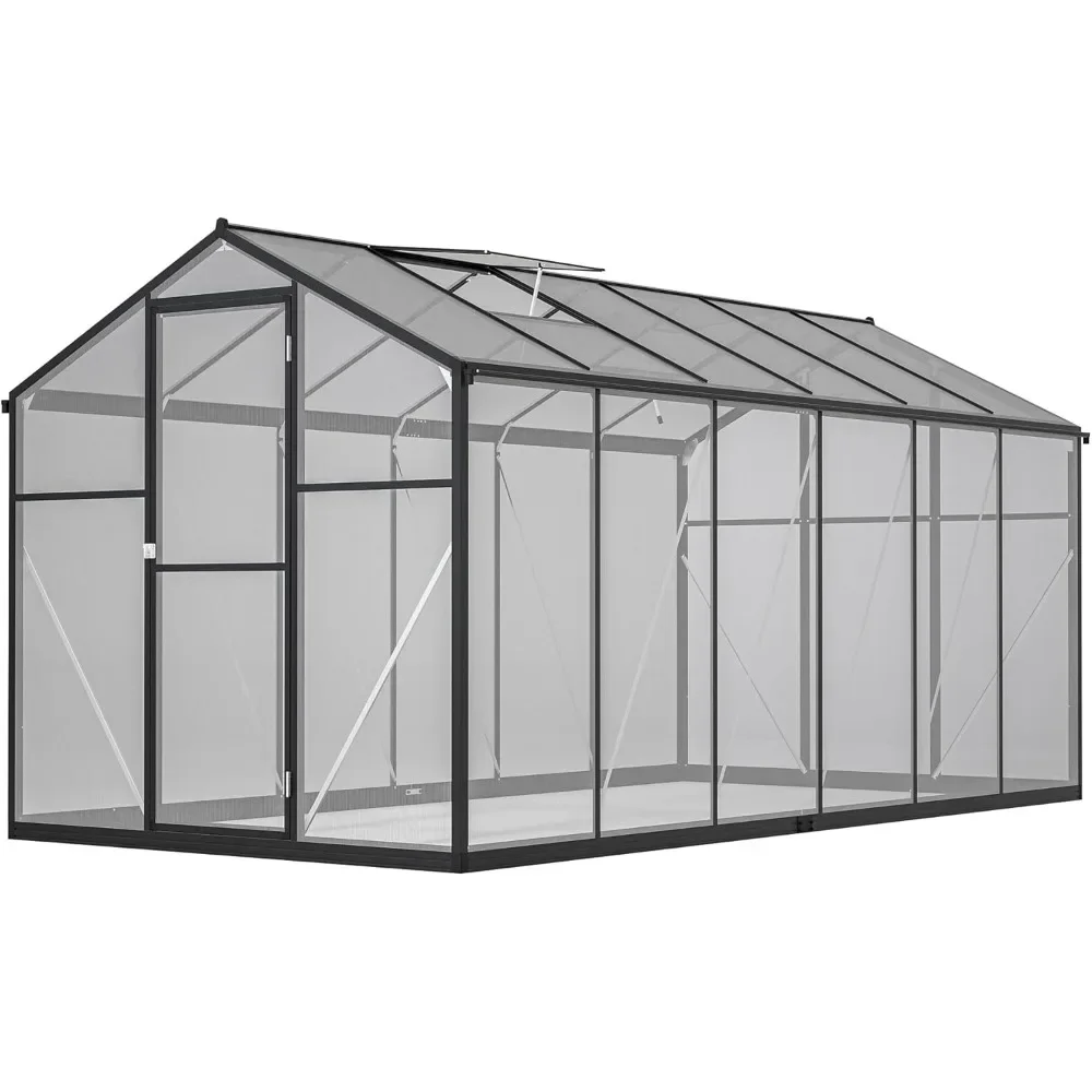 6x12 FTGreenhouse для улицы, с запирающейся дверью и регулируемым вентиляционным отверстием на крыше, теплица на открытом воздухе