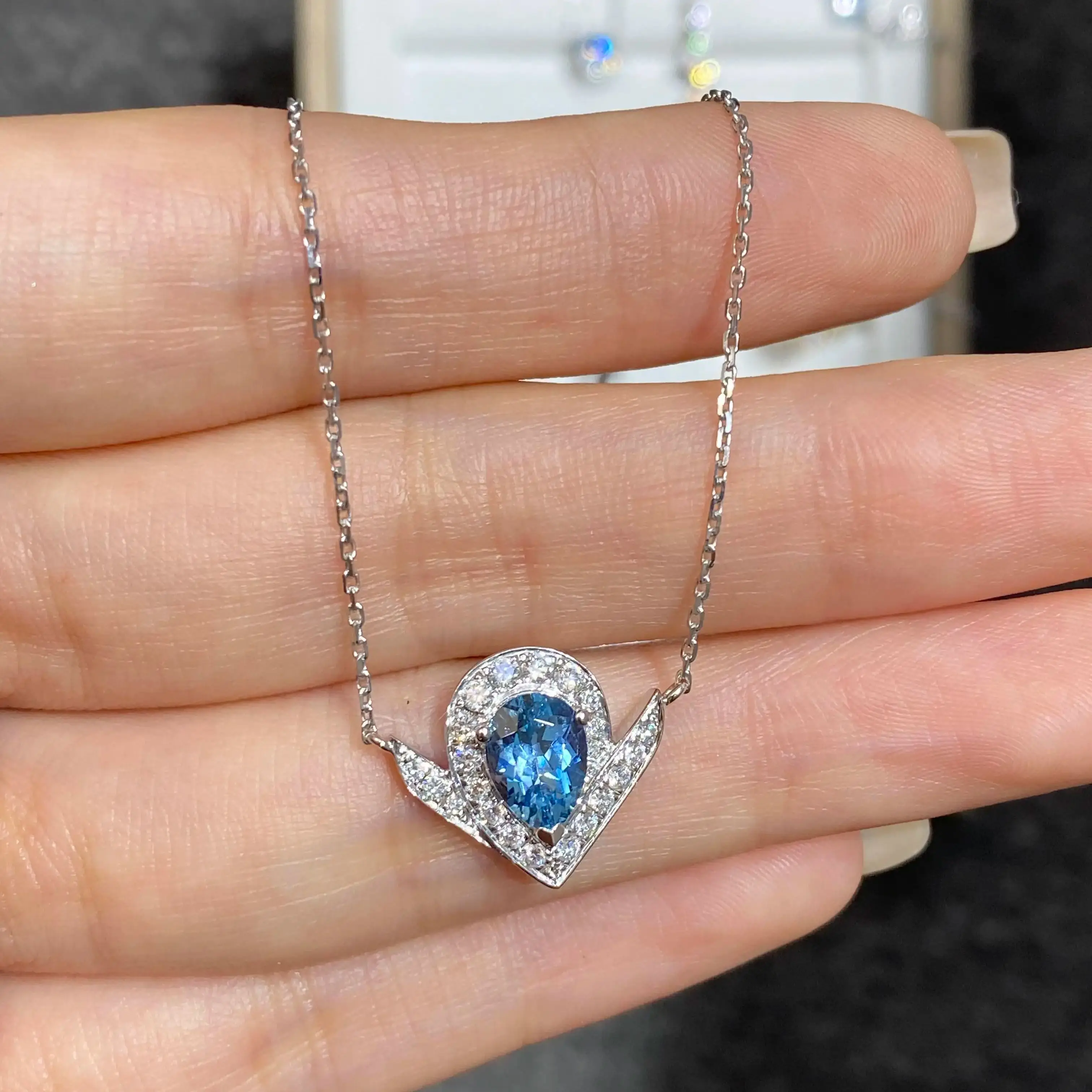 الفرنسية الفاخرة تاج الخامس شكل كامل الماس موضة محظوظ المرأة قلادة الفضة عالية الجودة 5A الصف الزركون الساطع هدية حفلة #3