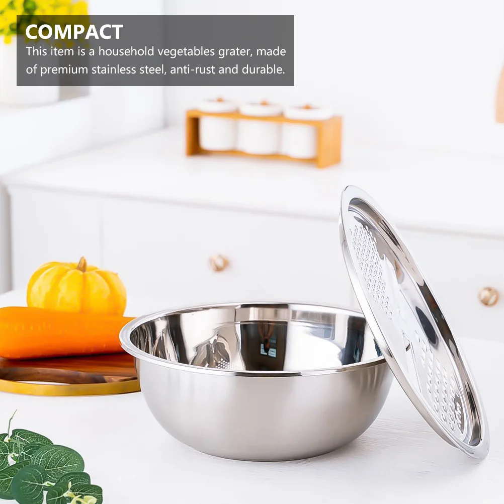 

1Pcs Stainless Steel Grater Premium Anti-Rust Vegetable Slicer and Rice Washer Multi-Purpose Kitchen Tool for Home Use Silver