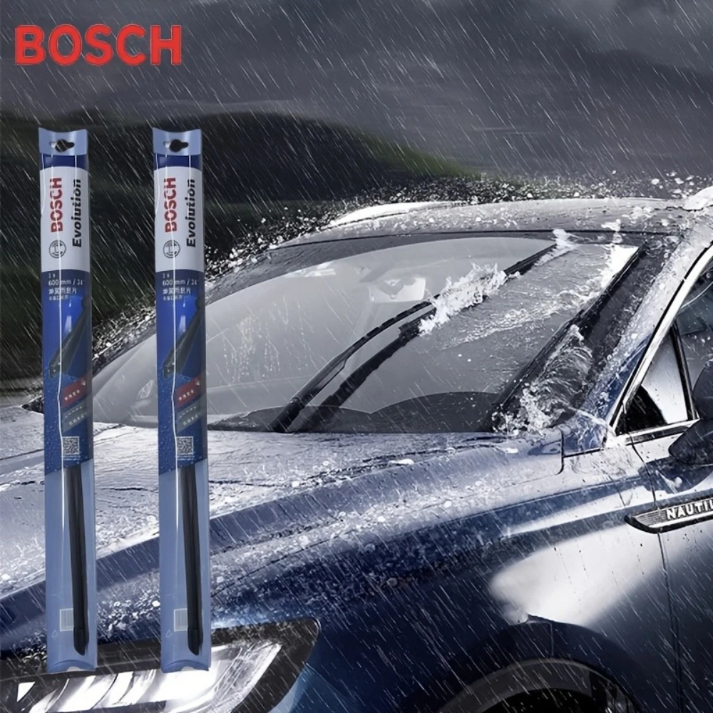 Balais d'essuie-glace Bosch Evolution pour pare-brise de voiture, crochet en U, 14, 16, 18, 20, 22, 24, 26 pouces, caoutchouc enduit ‌ Pièces consommables