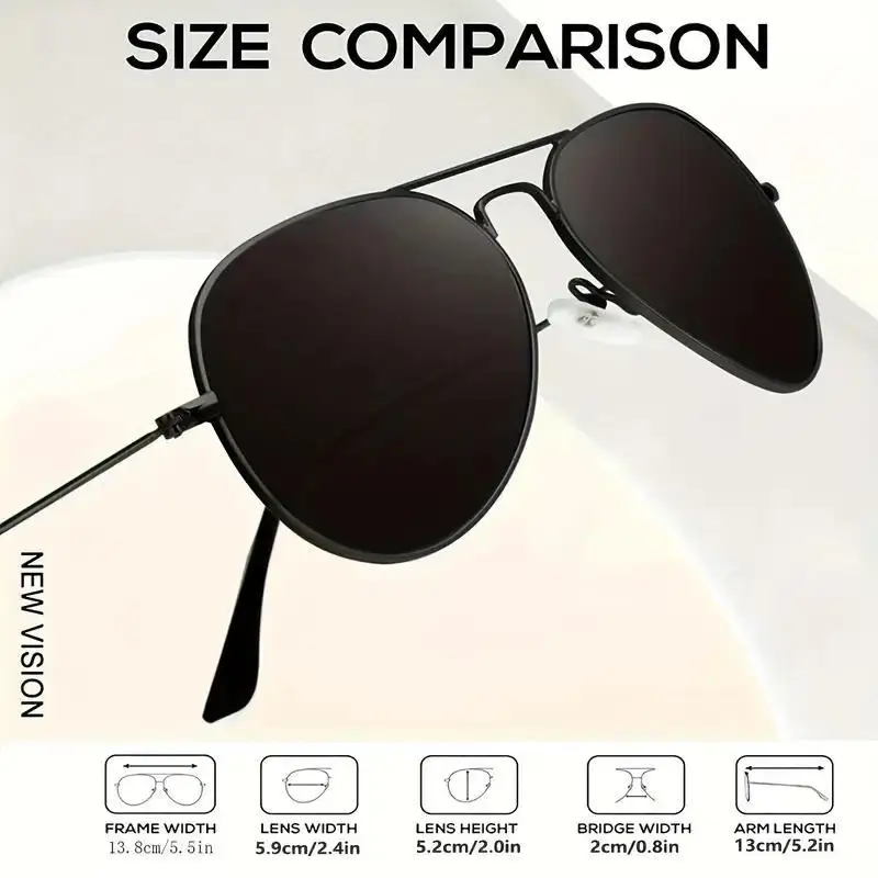 Unisex Ultralight Car Driving Special Sunglasses  Lens Dual-use Silicone Leather Case  Aviator SunglassesLens 100% UV Blocking