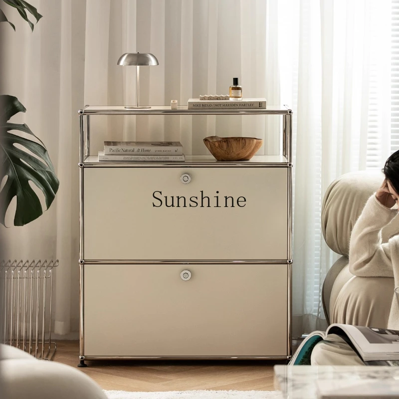 

TT medieval module double-layer small side cabinet modern simple stainless steel storage storage chest