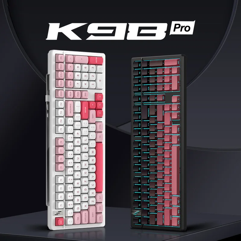 K Pro Tri-Mode Wireless Mechanical Keyboard Hot-Swap Rgb Gasket Key Custom Gaming Pbt Side-Lit Keycaps Battery