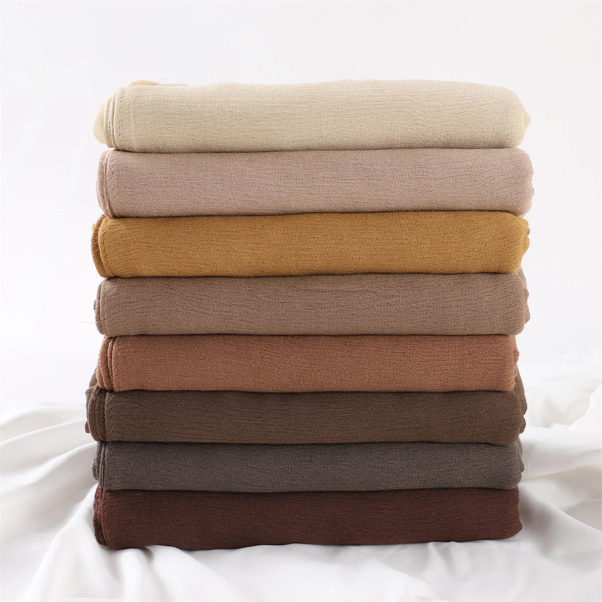 Frauen große Größe einfache feste Baumwolle Rayon Falte Hijab Schal Dame hochwertige Wickel und Schals Musulman Stirnband islamischen Turban – Detail 11