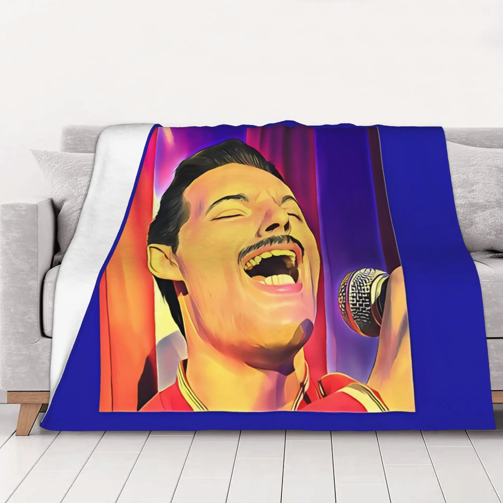 1PC home Cute Room Decor fFreddie Mercury Singing Blanket Throw Blanket fFreddie Mercury Novelty Warm Blanket All Season