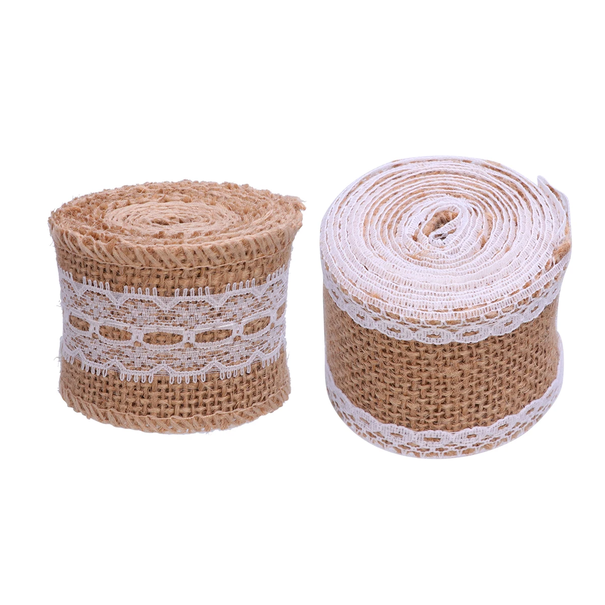 

2 pcs Burlap Ribbon Flash Exquisite Hemp Braid Rope Weaving Crafts Wedding Decoration Jute Ribbon Roll Lace DIY Projects