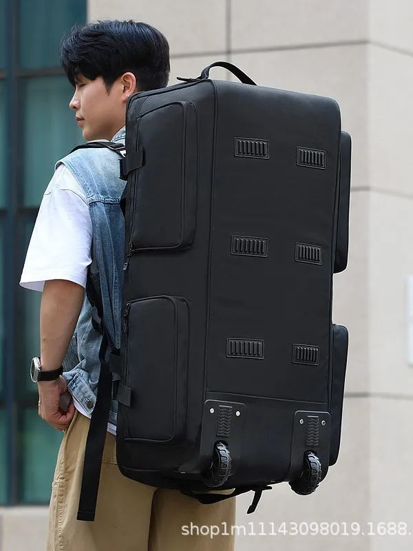 100L Wheeled Travel Duffle Bag, Handheld, Convertible Backpack, Outdoor Luggage Bag, Clothing Storage Bag, Large Capacity