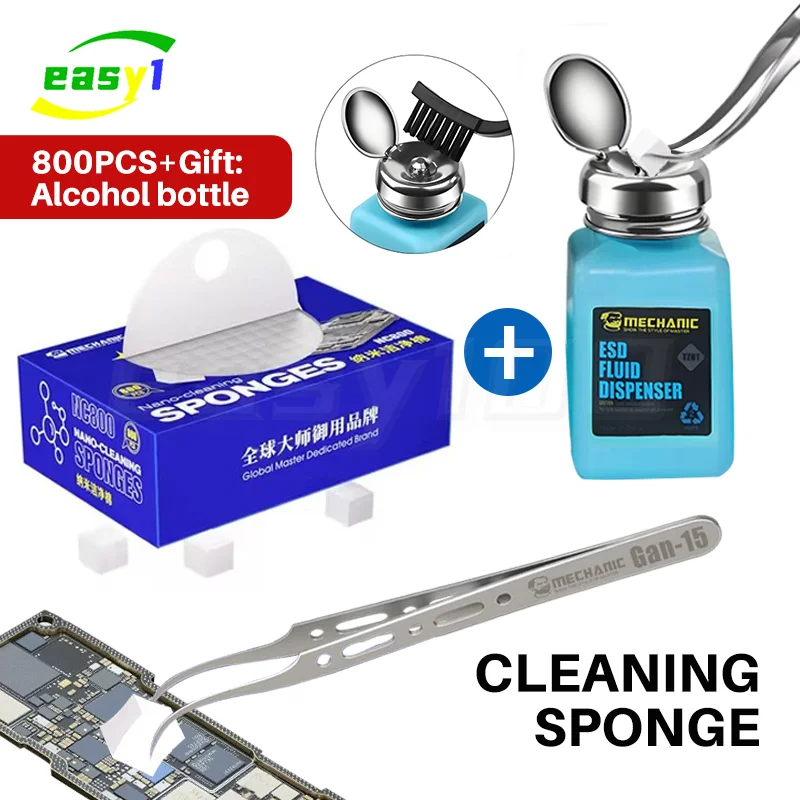 Mechanic NC800 Nano Spong Cleaning No Residue Phone Screen PCB Motherboard Back Glass Camera Solder Flux Oil Frame Clean Tool