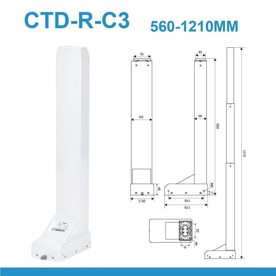 Customizable 3 Stage Telescopic Lifting Column 24V 800N Electric Linear Actuator 575mm Min Height for Furniture Wholesale