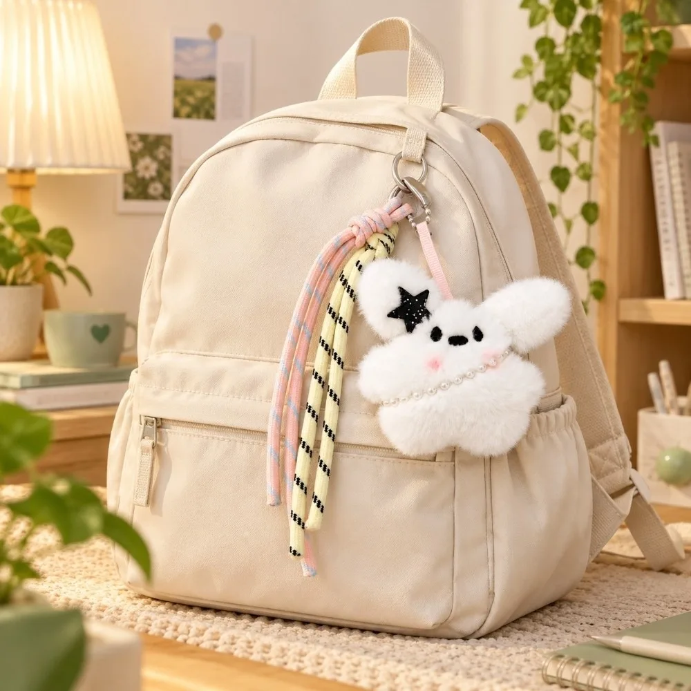 Kawaii Doll Cartoon Rabbit Keychain Portable Creative Lucky Keyring Cute Bag Pendant Bag Decoration