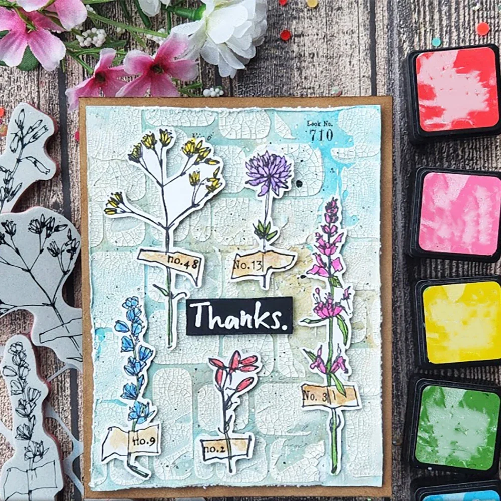 Mr. Rabbit Abstract Florals Love Notes Curiosity Shop Clear Stamps Set for DIY Scrapbooking Album Decoration Card Making Crafts