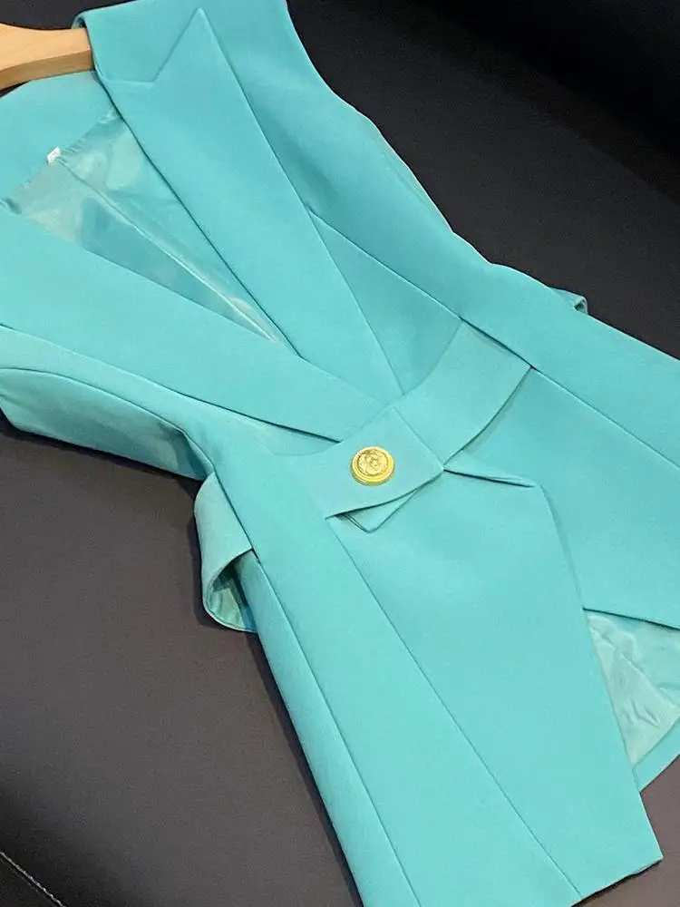 

2025 Winter New High Waist Belt Svel Slim Fit Suit Vest Women's Faionable Commute Sle Pure Color Chinese Origin