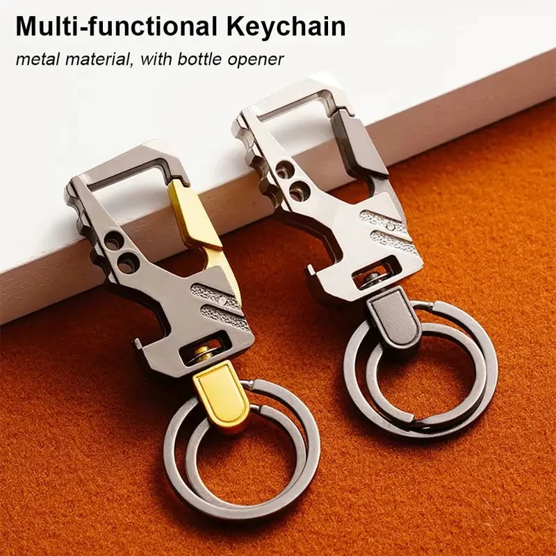 1Pcs Durable Metal Keychain Multi-functional Key Chain with Bottle Opener Carabiner Key Ring for Car Accessories
