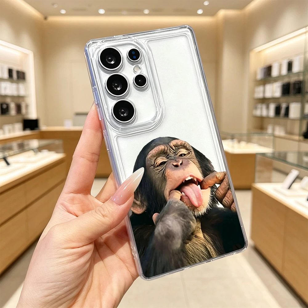 Funny Chimp Phone Case For Samsung Galaxy S26 S25 S24 Ultra S24 S23 S22 FE A15 A14 A25 A17 A27 A35 A54 A55 A57