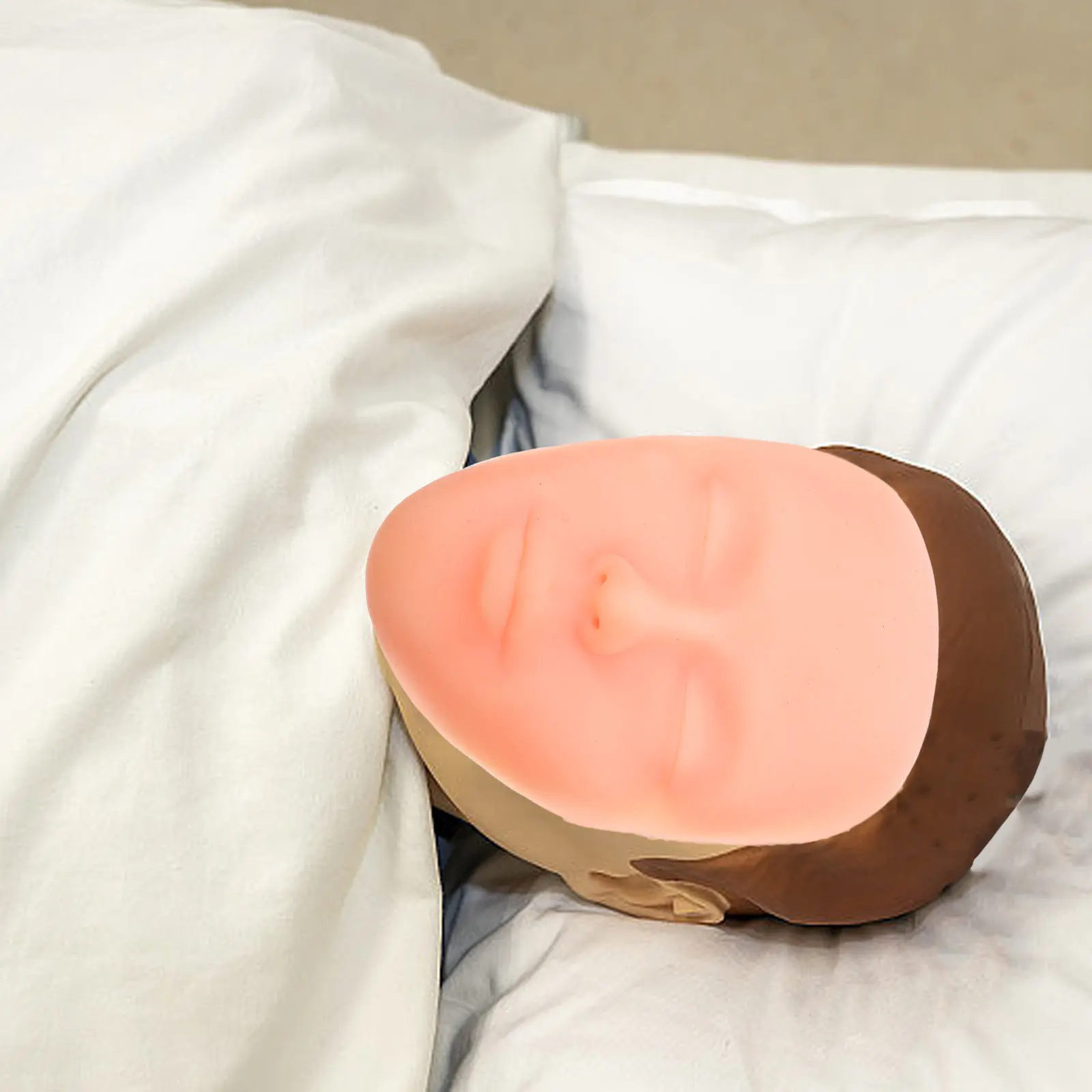 

3D Silicone Realistic Full Face Practice Skin Light Practice Face for Eyebrow Eyeliner Lip Makeup Exercise Board
