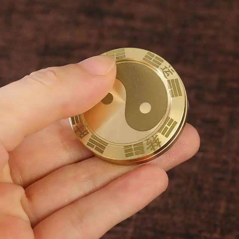 Chinese Tai Chi Magnetic Haptic Coin Fidget Slider Clicker Anxiety ADHD Stress Relief Toys Novelty Lucky Gadgets For Adults