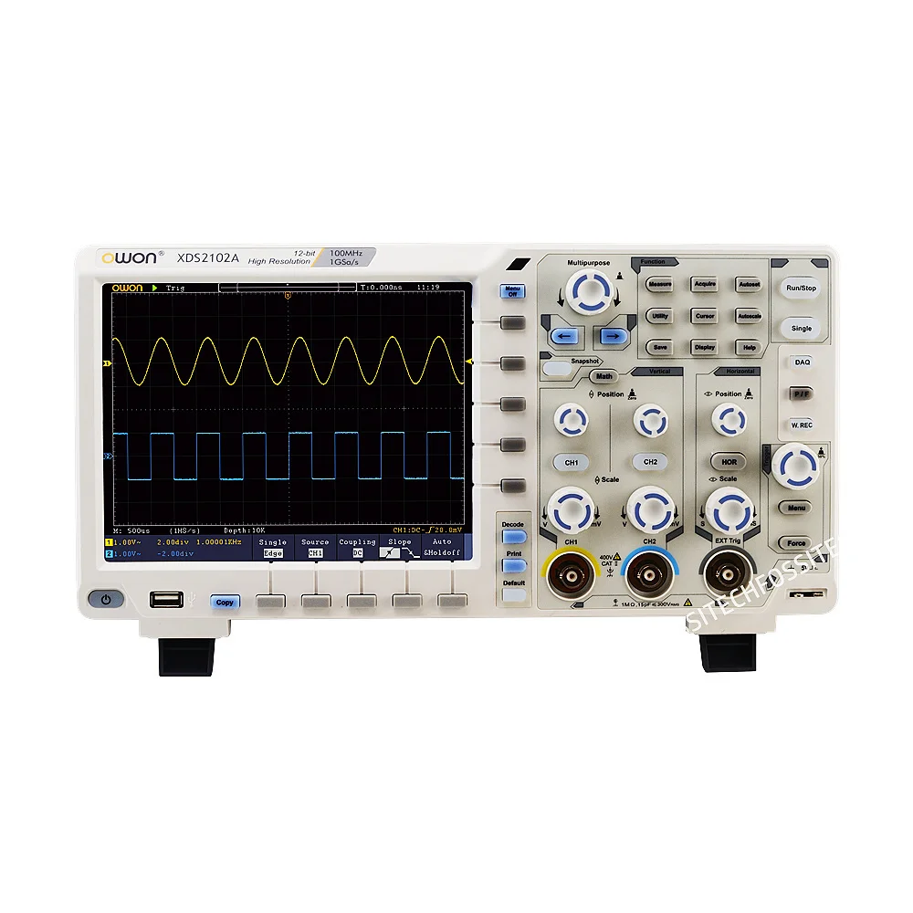 OWON XDS2102A Digital Oscilloscope LCD Display 2 Channels 100MHz Bandwidth 12 Bites High Resolution USB Oscilloscopes