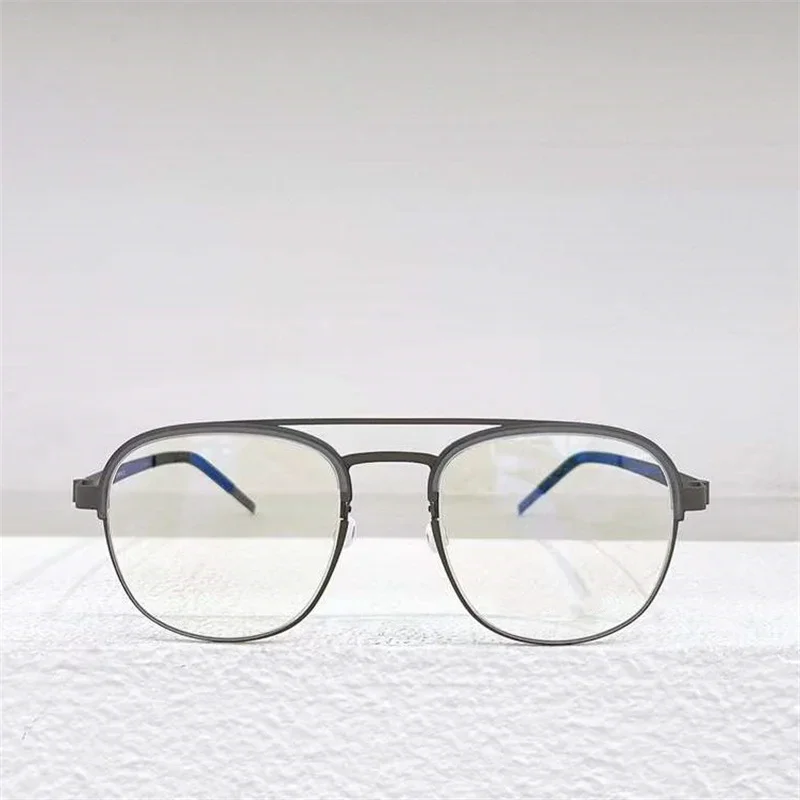 لا المسمار النظارات الإطار الرجعية البيضاوي النساء التيتانيوم البصرية الدنمارك 9848 الرجال الطيار الضوء الأزرق الصندوق الأصلي خفيفة للغاية النظارات