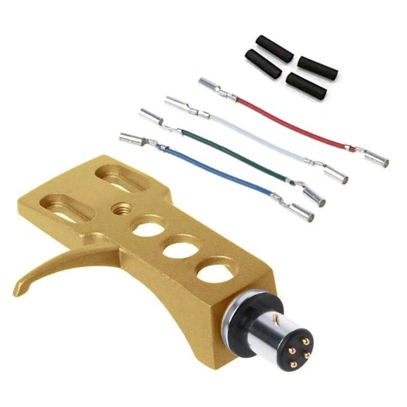 Universal untuk LP Disc Record Player Phono Turntable Headshell 4-Pin Aluminium F19E