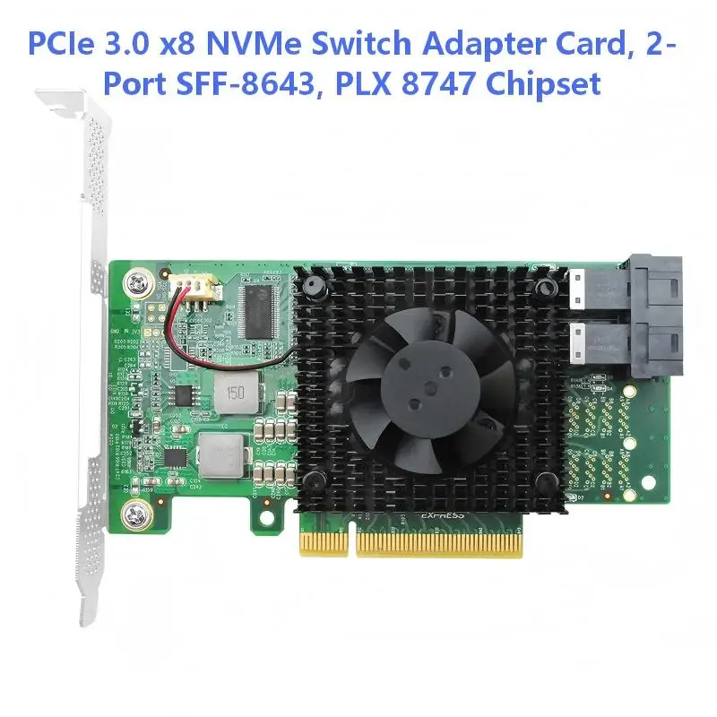 2 SFF-8643 connectors, supporting simultaneous connection of multiple NVMe solid state drives or PCIe adapter cards for high-sp