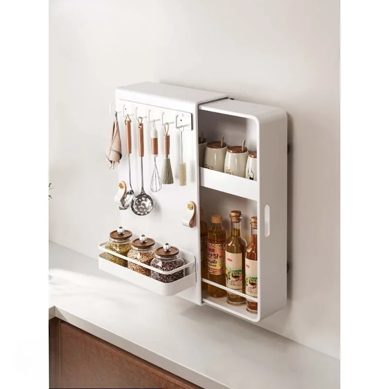 

Pull-out seasoning cabinet kitchen non-punching wall-mounted rack seasoning