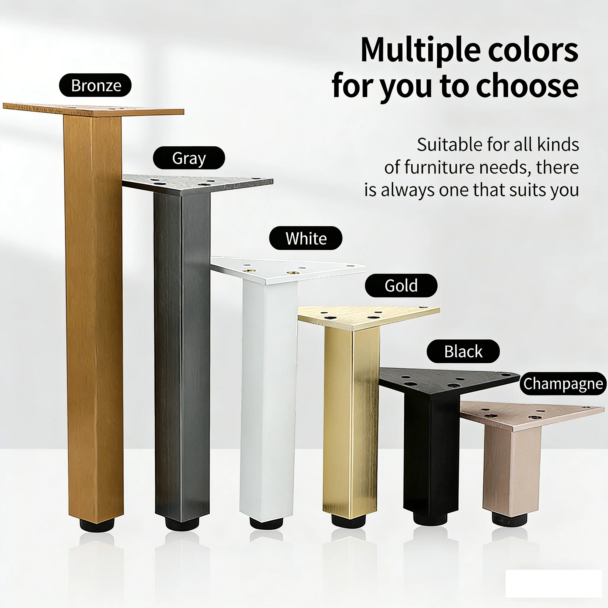 

4Pcs Bathroom Cabinet Support Foot Aluminum Alloy Sofa Coffee Table Legs Adjustable TV Cabinet Foot Furniture Parts