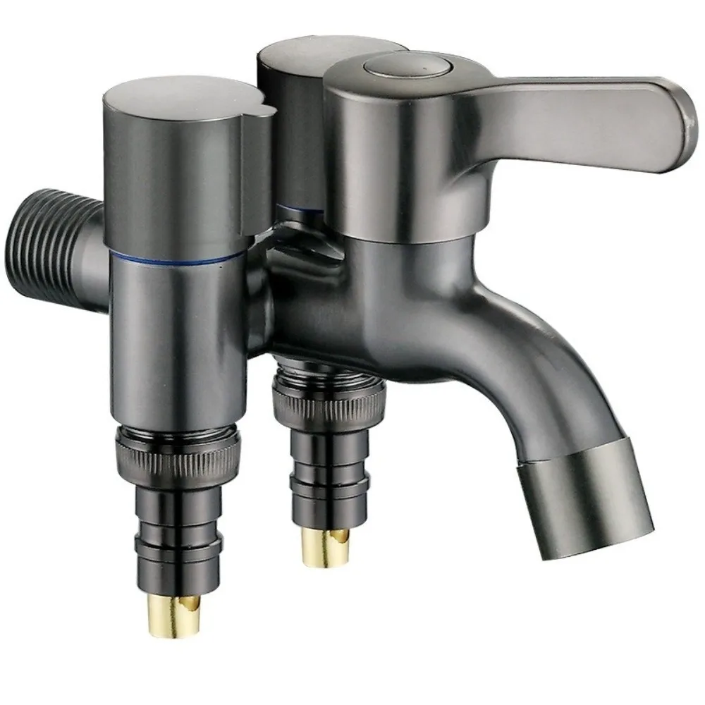 

Multifunction Three Tap Faucet Double Outlet Dual Control Three Way Water Tap Easy To Install Flushing Spray Angle Valve Kitchen