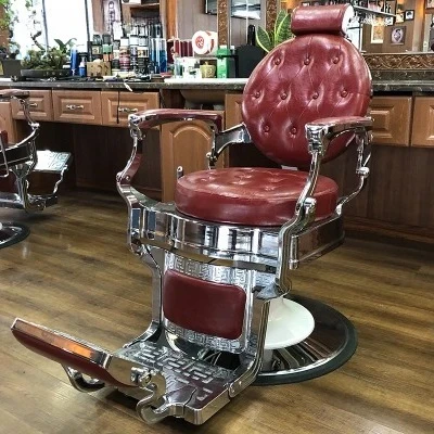 Barber Chair Retro Stylish King Beauty Hairdressing Armrest Hair Styling Classic Hydraulic Furniture Salon Barber Chair