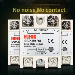 10A SSR 25A 30A 50A 60A 80A 100A Solid State Relay Output 3-32VDC 24-480VAC 220V Single Phase DC TO AC 40A Relay SSR HeatSink