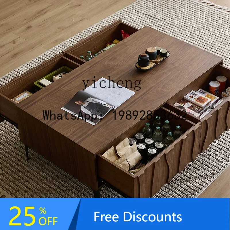 medieval wabi sabi wind modern simple coffee table storage rectangular creative light luxury