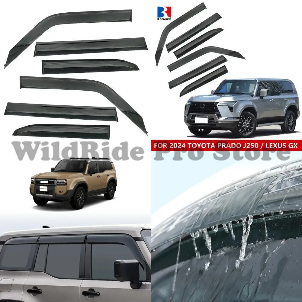 

1 set For Car Window Visor Wind Deflector for 2024 Toyota Land Cruiser Prado 250 LEXUS GX Rain Guard INJECTION PC Door Visor Ven