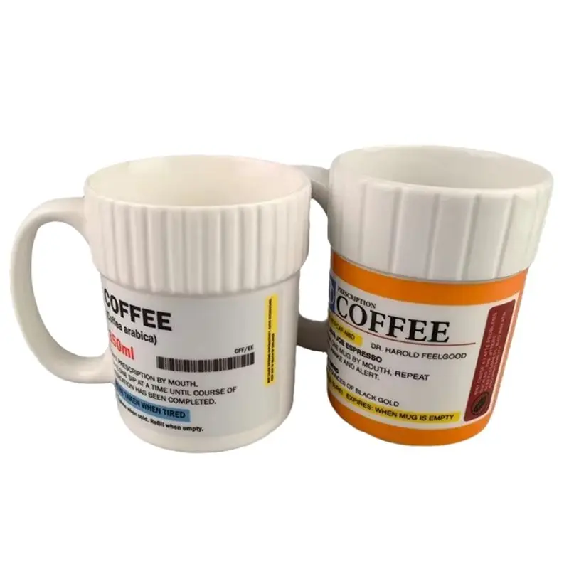 AEE8-Mug Medicine Bottle Dress Up Coffee Cup Tea Cup Mug Lover Collection Gift