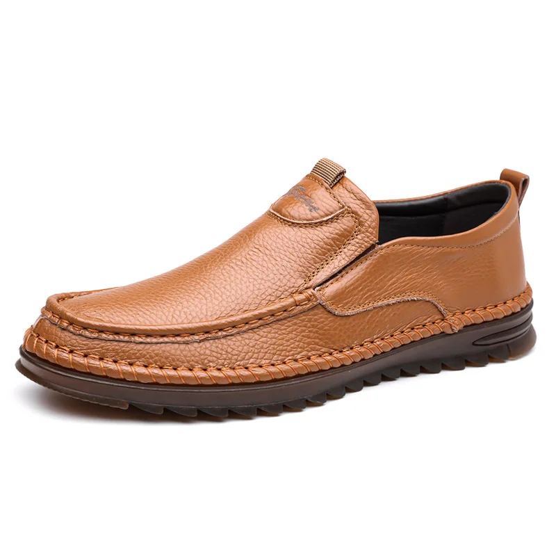 Men's Top Layer Cowhide Driving Shoes Soft Leather Men's Casual Leather Shoes Soft Sole Anti Slip Men's Shoes
