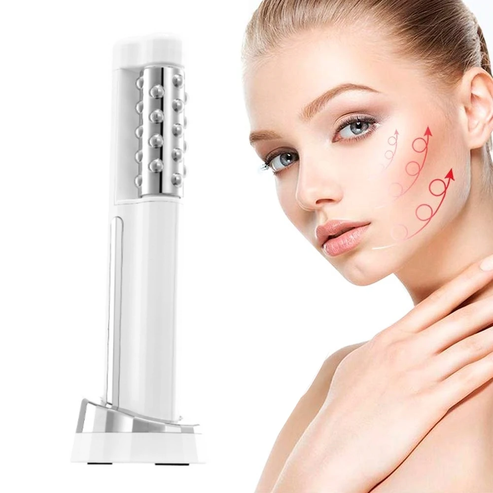 Handheld Microcurrent Rolling Facial Massager Portable EMS Heating Skin Tightening Beauty Device For Face Neck Lifting Homeuse