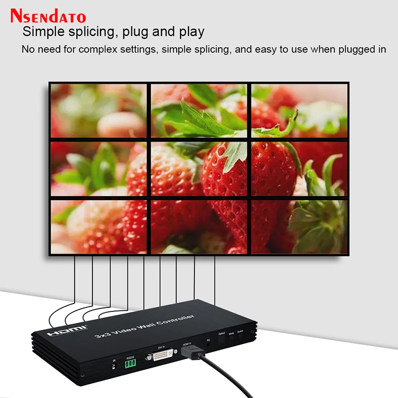 Controlador de pared de vídeo HDMI TV 3x3 2x2 2x3 3x2 2x4 4x2 5x1 6x1 9 pantalla de vídeo HDMI TV procesador de costura de pared de vídeo empalmador