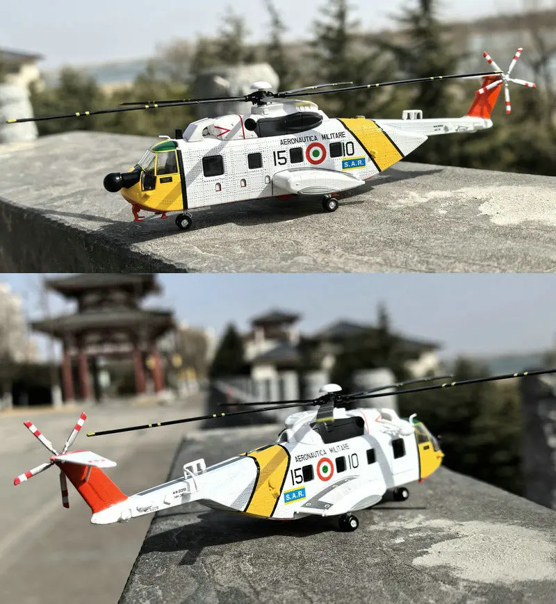 1/100 Scale Aircraft Italian Sikorsky Hh-3f Pelican Long-Range Search And Rescue Helicopter Alloy Airplane Model Authentic