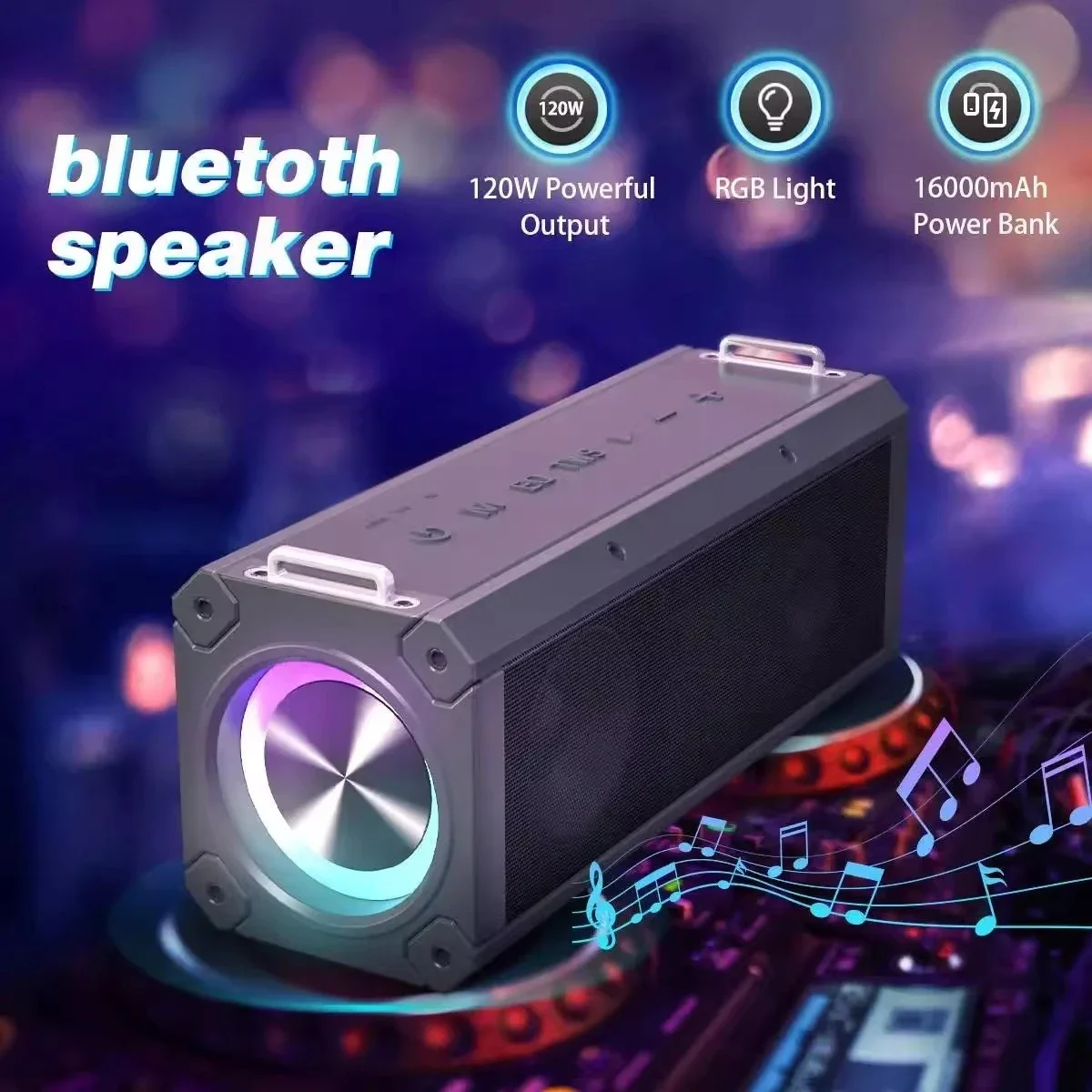 BW-WA3 PRO 120W Wirelss Speaker RGB Light Portable