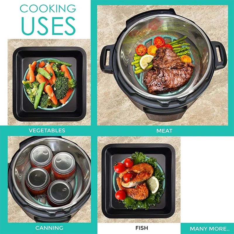 Rack para assar silicone para panela de pressão, acessórios redondos, compatível com forno 6 Qt e 8 Quart