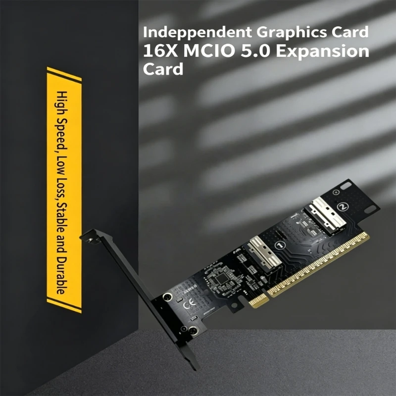 pcie50-to-mcio-adapter-card-converts-x16-slot-into-multiple-u2-ssd-drive-interfaces-enhances-storage-expansion