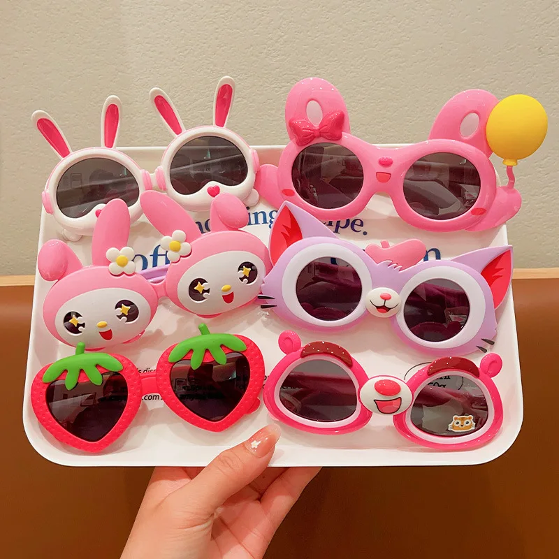 Óculos de sol para crianças, Resistente UV, Proteção solar dobrável, Cute Princess Glasses, Sombrinha ao ar livre, Brinquedo espelho, Proteção solar, Bonito