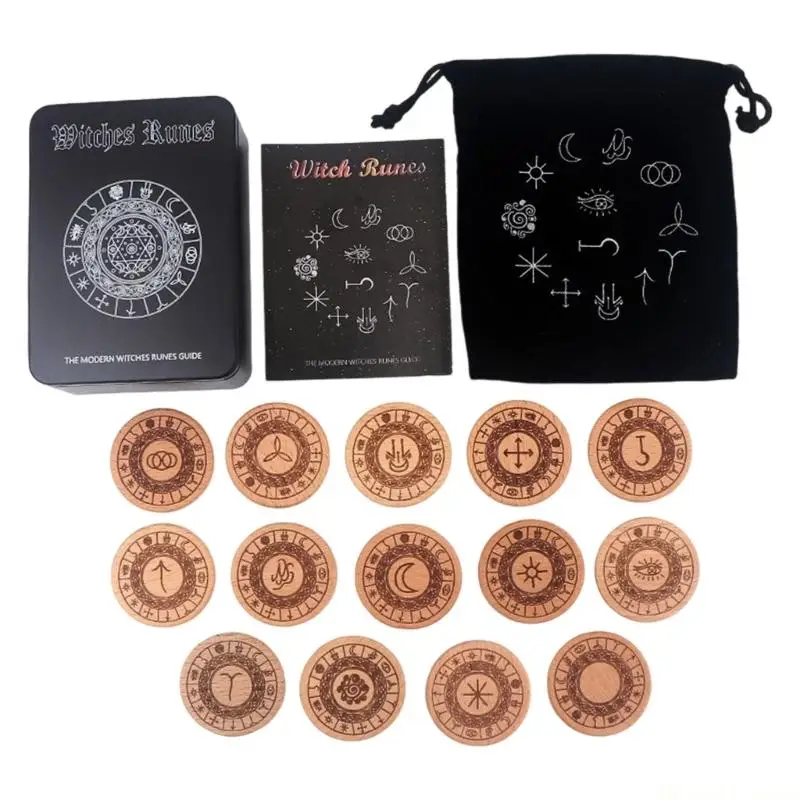31BE Historical Styles Runes Symbols Handmade Wooden Collection For Game