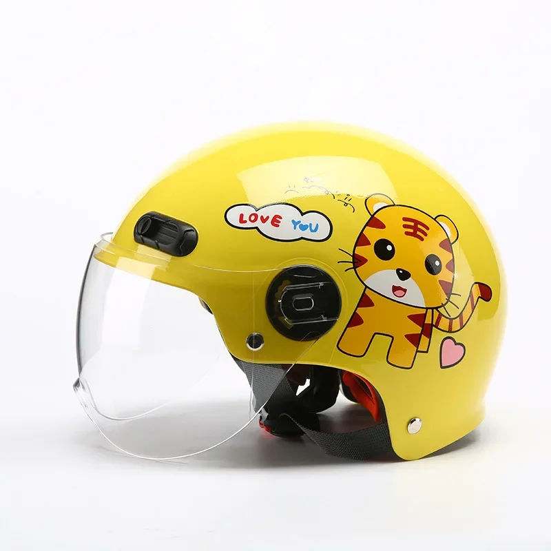 

Four Seasons Kids Motorcycle Helmet Battery Car Full Cap ABS Breathable Sunscreen Electric Car Children's Helmet