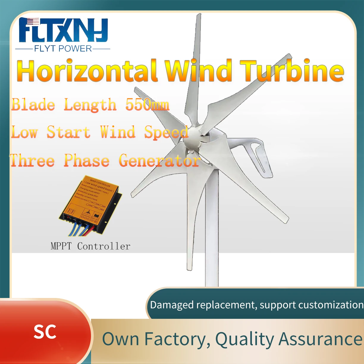 

High Power Residential Wind Turbine 3kw Camping Windmill Home Appliance 12v 24v 48v Fan Free Energy Magnetic Generators