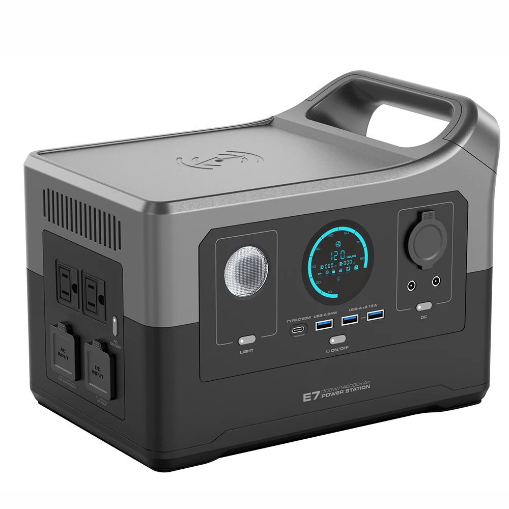 محطة كهربائية عالية الكفاءة 700 واط Lifepo4 12 فولت/24 فولت Lfp بطارية ليثيوم MPPT المحمولة في الهواء الطلق العرض لسيارة الانتقال كاتب #1