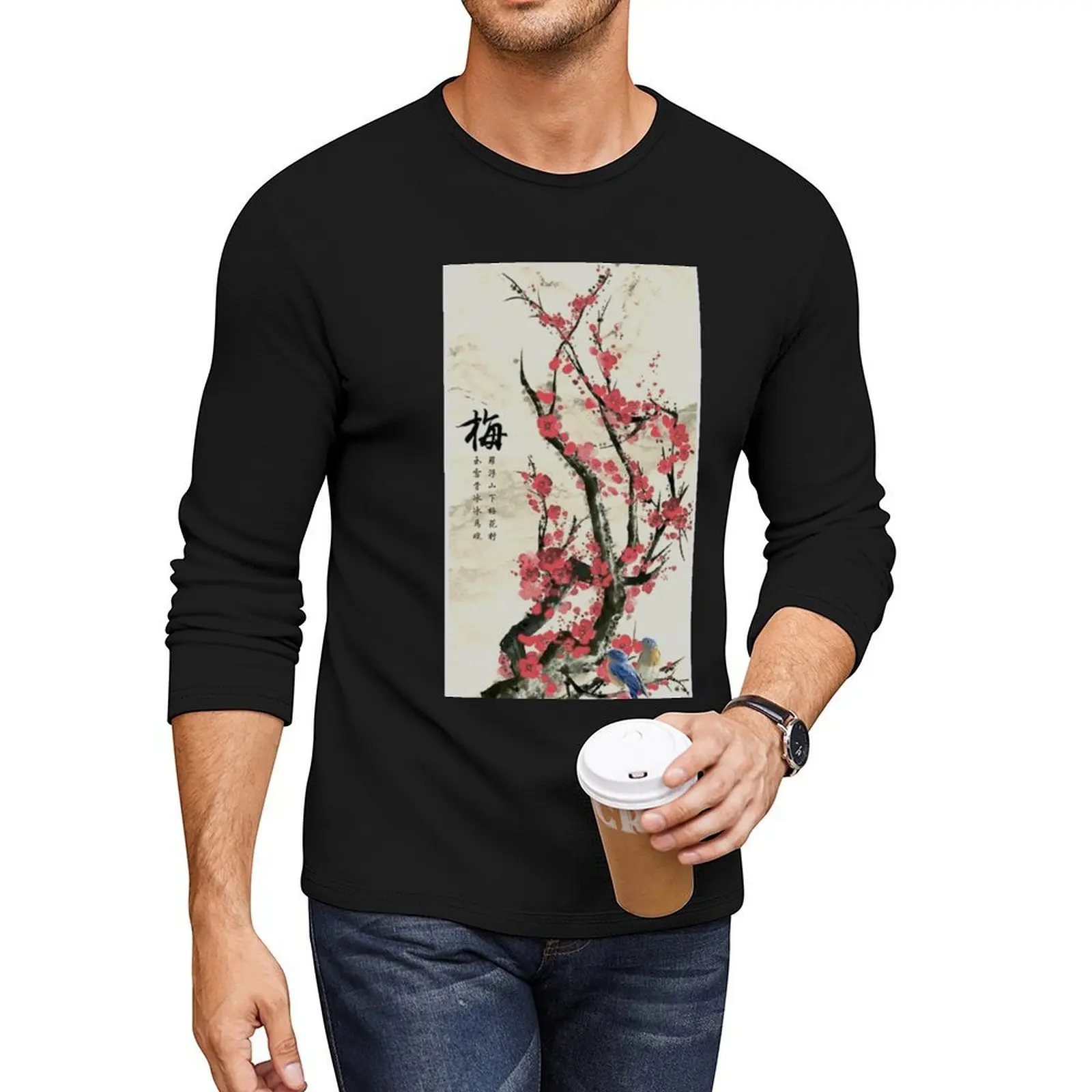 

Cherry Blossom Japanese Long T-Shirt customized t shirts boys white t tops funny mens funny